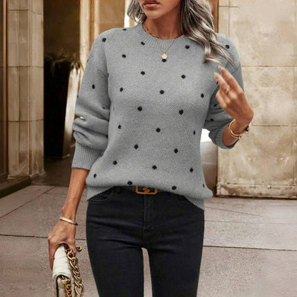 Women's Cozy Dot Print Sweater | Belluvyn