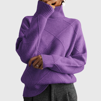 Women's Turtleneck Knit Sweater | Belluvyn