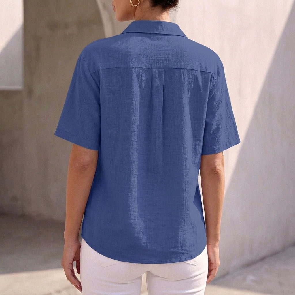 Women's Relaxed Fit Button-Up Shirt | Belluvyn