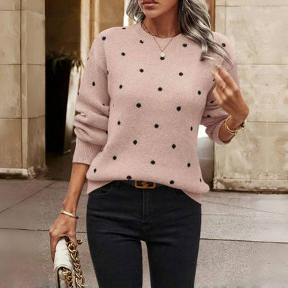 Women's Cozy Dot Print Sweater | Belluvyn
