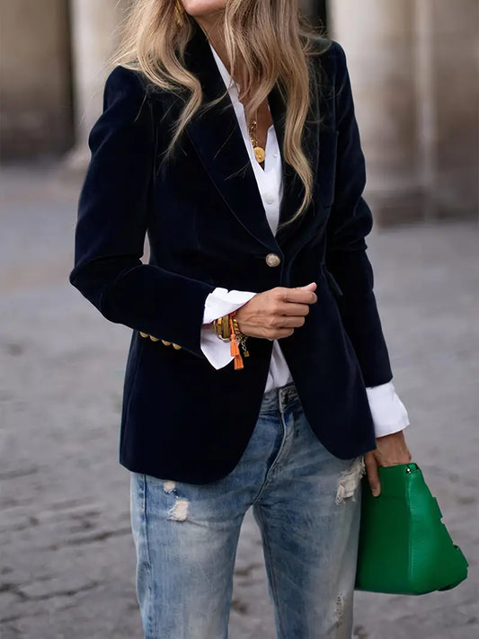 Women's Elegant Velvet Blazer | Belluvyn