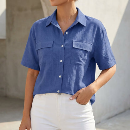 Women's Relaxed Fit Button-Up Shirt | Belluvyn