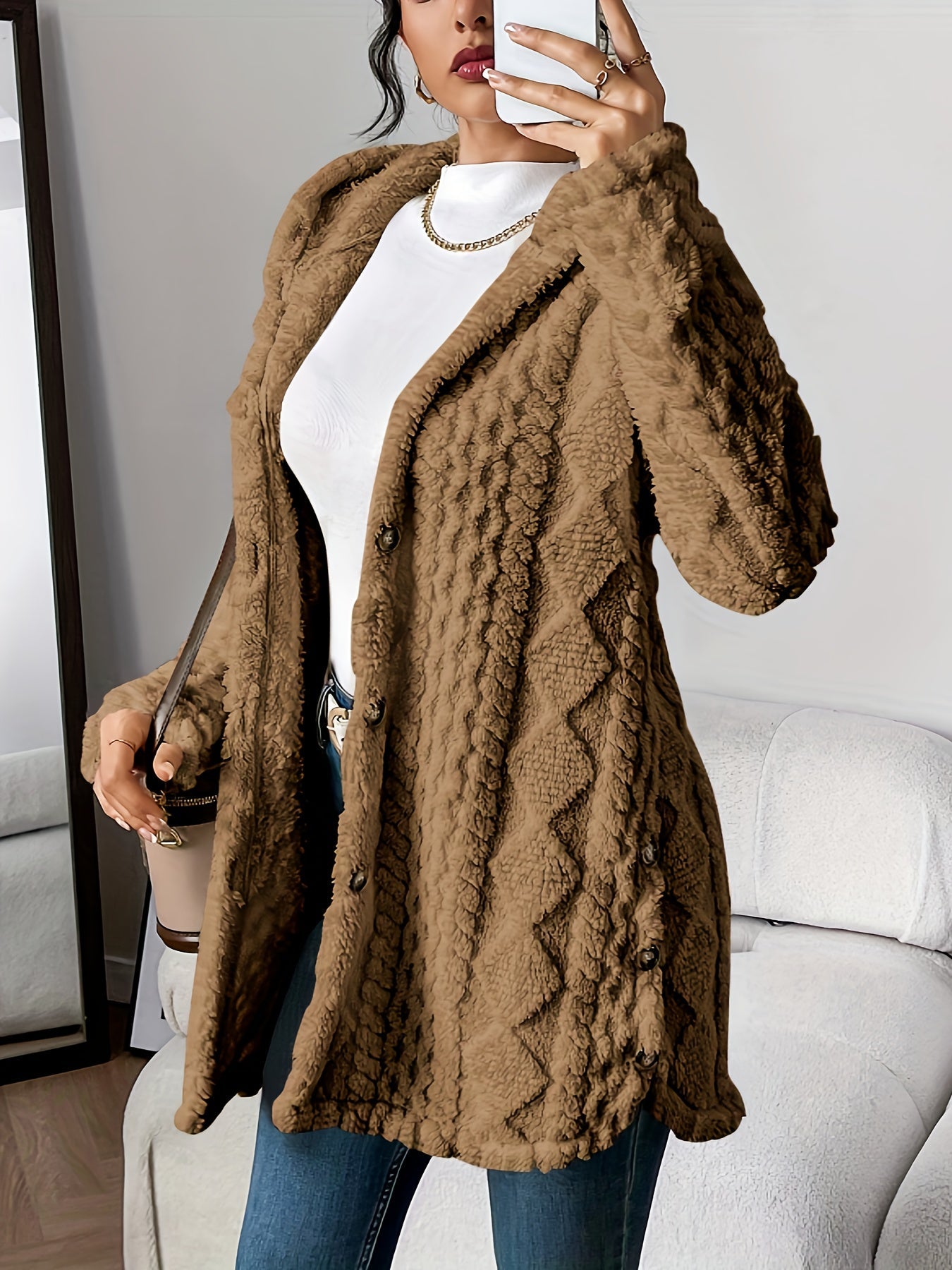 Women's Plush Hooded Cardigan | Belluvyn
