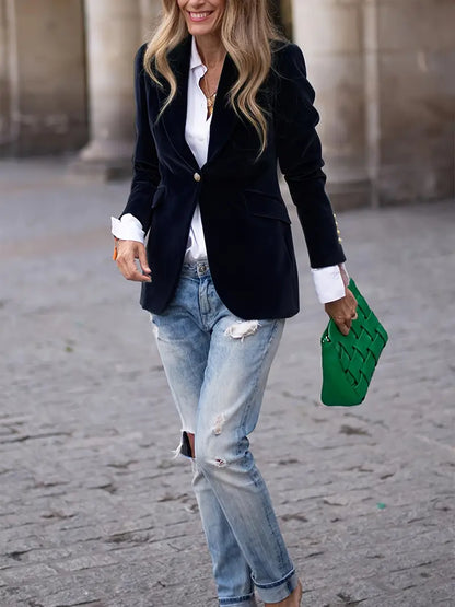 Women's Elegant Velvet Blazer | Belluvyn