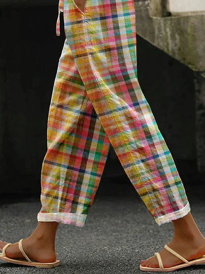 Women's Comfortable Checkered Pants | Belluvyn