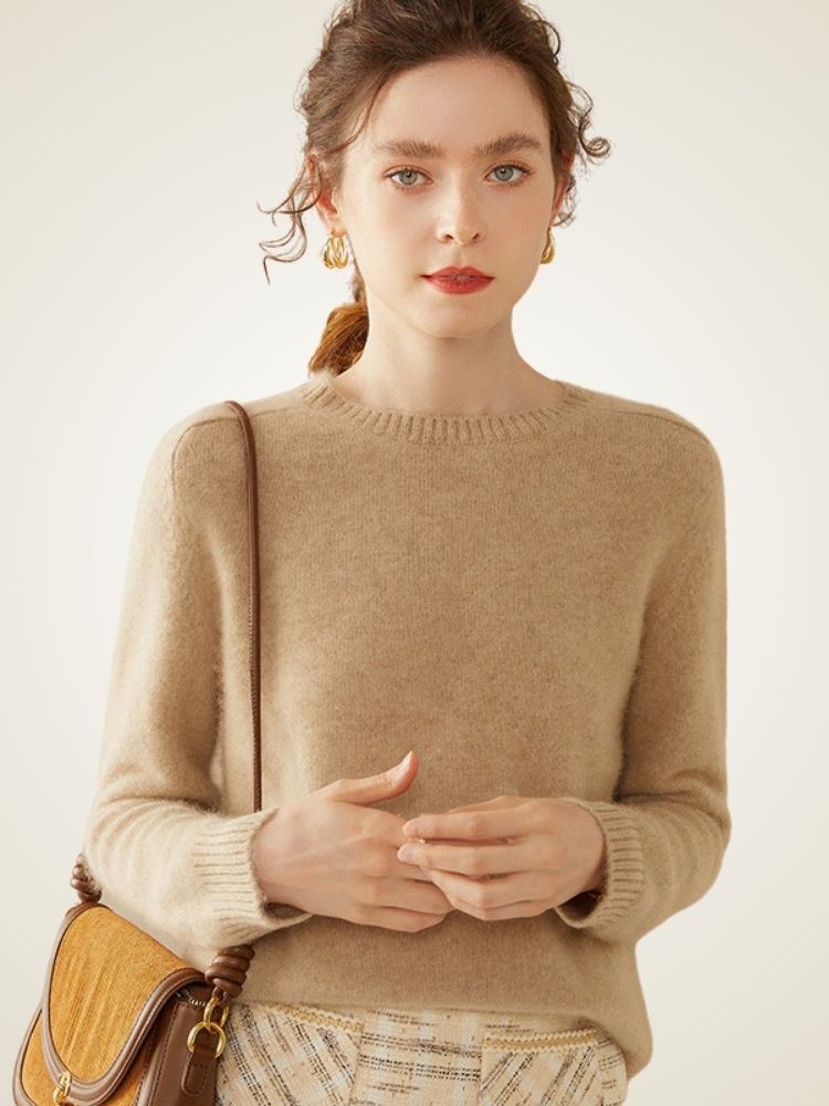 Women's Crewneck Cashmere Sweater | Belluvyn