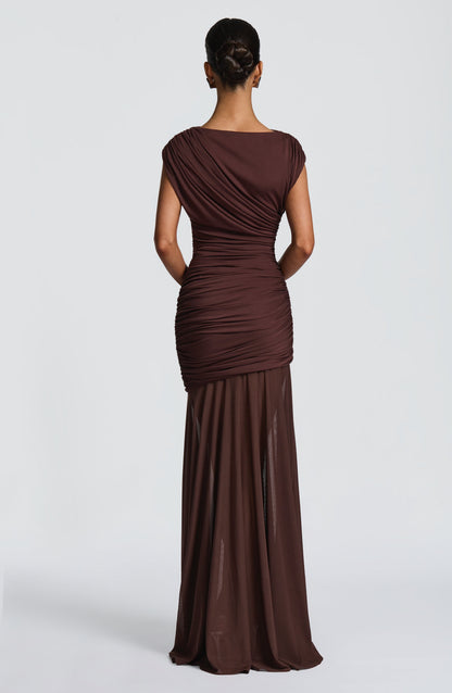 Women's Weddingdress Plum Brown Maxi Dress | Belluvyn