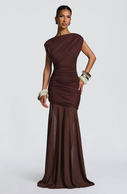 Women's Weddingdress Plum Brown Maxi Dress | Belluvyn