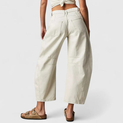 Women's High Waist Barrel Jeans | Belluvyn