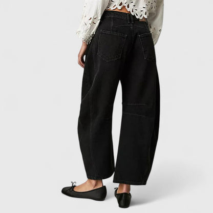 Women's High Waist Barrel Jeans | Belluvyn