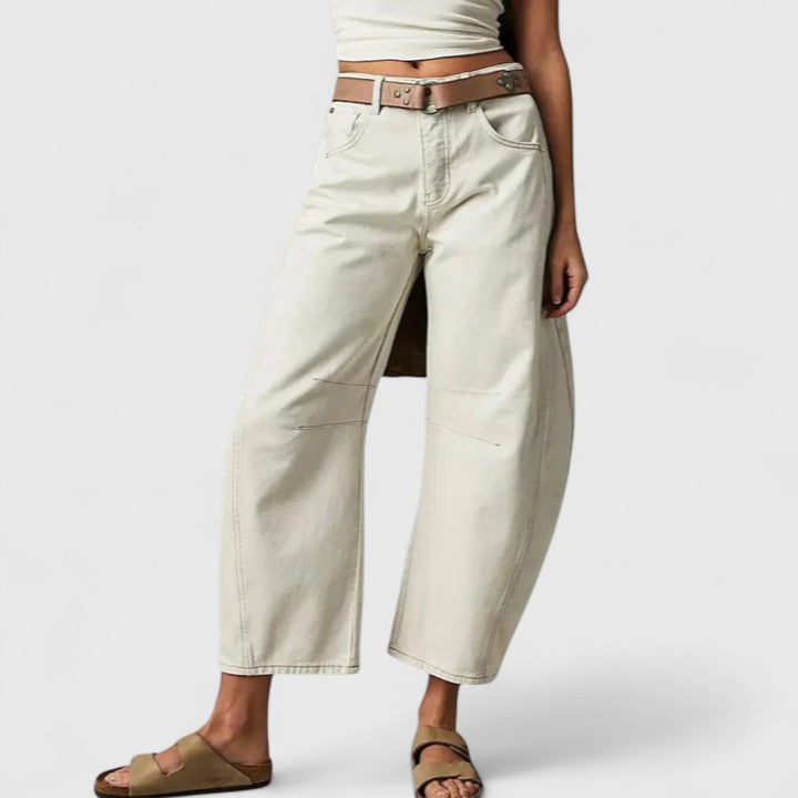 Women's High Waist Barrel Jeans | Belluvyn