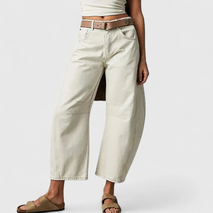 Women's High Waist Barrel Jeans | Belluvyn