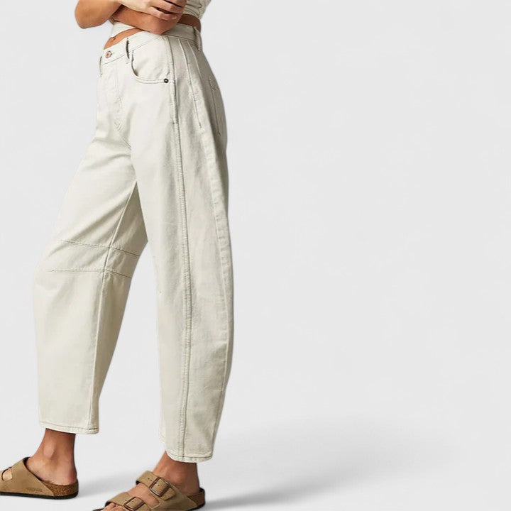 Women's High Waist Barrel Jeans | Belluvyn
