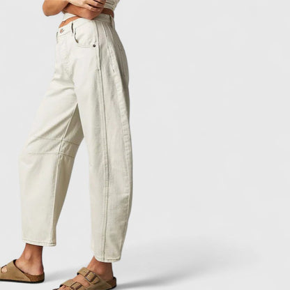 Women's High Waist Barrel Jeans | Belluvyn