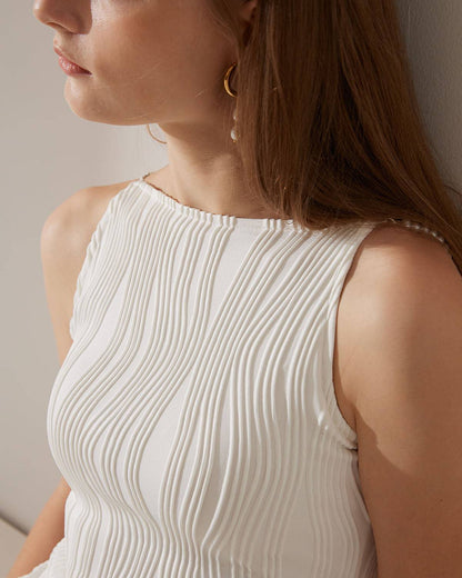 Women's Water Ripple Textured Wedding Dress | Belluvyn