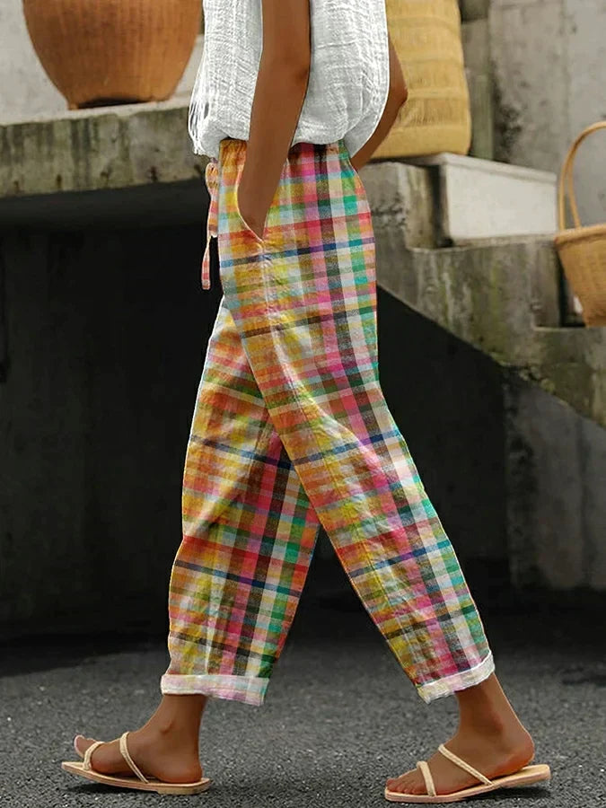 Women's Comfortable Checkered Pants | Belluvyn