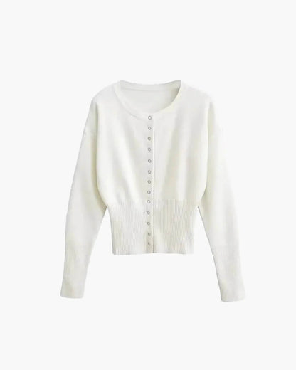 Women's Cropped Ribbed Cardigan | Belluvyn