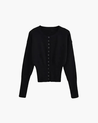 Women's Cropped Ribbed Cardigan | Belluvyn