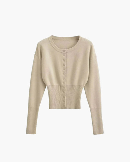 Women's Cropped Ribbed Cardigan | Belluvyn
