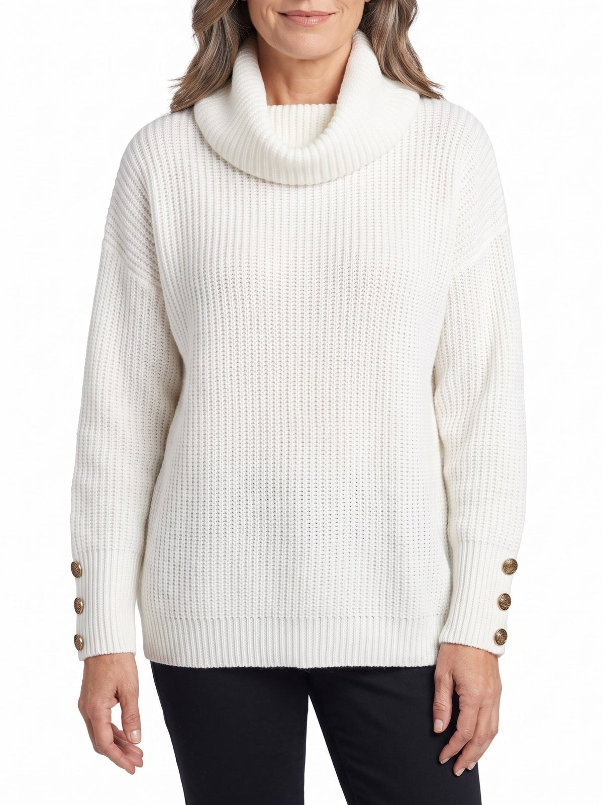 Women's Foldover Cowl Neck Sweater | Belluvyn