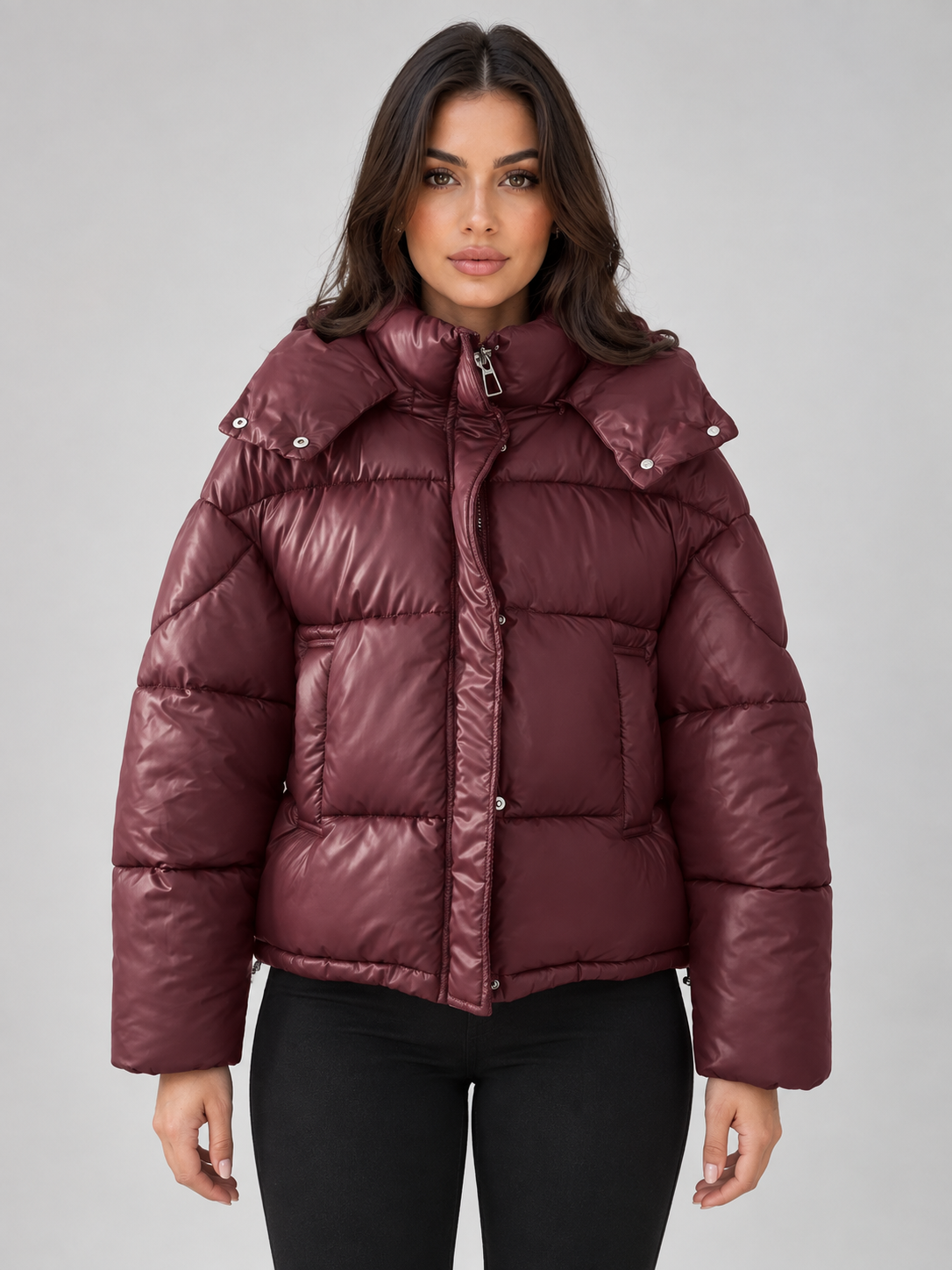 Women's Cropped Hooded Puffer Jacket | Belluvyn