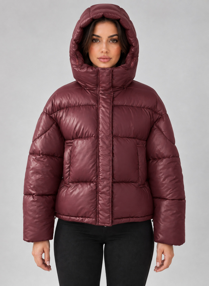 Women's Cropped Hooded Puffer Jacket | Belluvyn