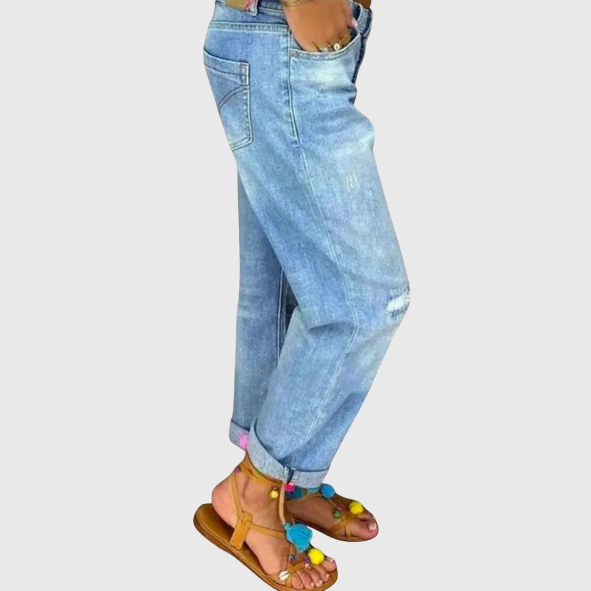 Women's High Waist Boyfriend Jeans | Belluvyn