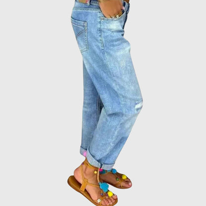 Women's High Waist Boyfriend Jeans | Belluvyn