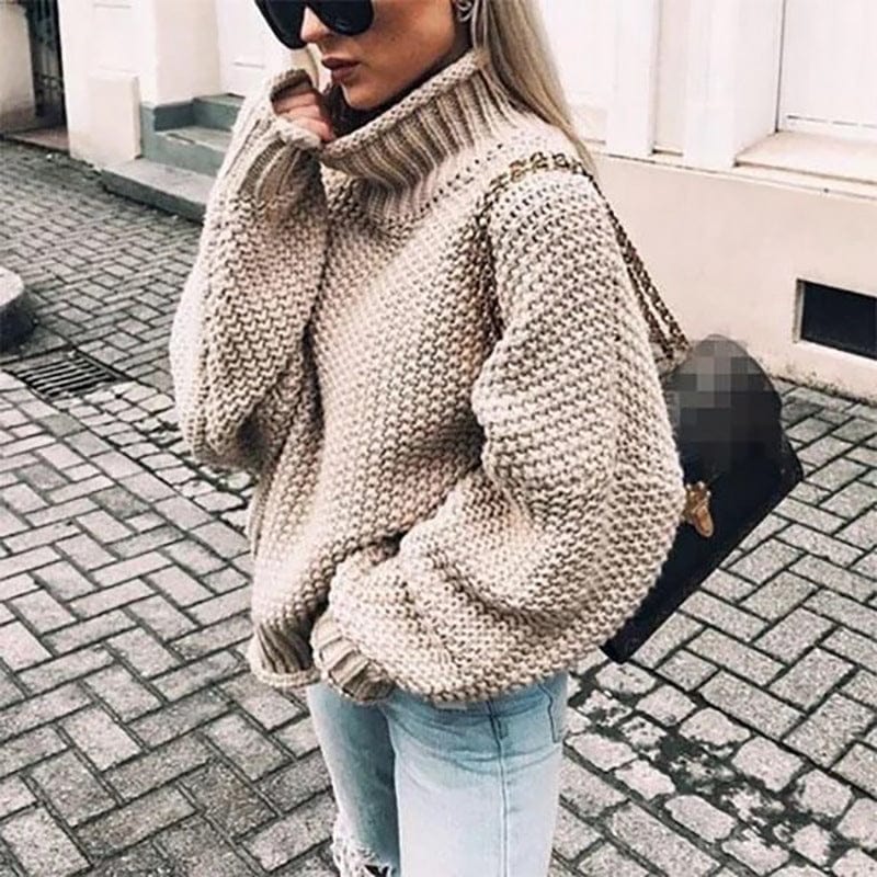 Women’s Oversized Chunky Turtleneck Sweater | Belluvyn