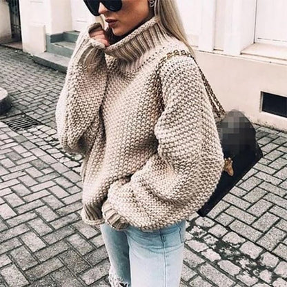 Women’s Oversized Chunky Turtleneck Sweater | Belluvyn