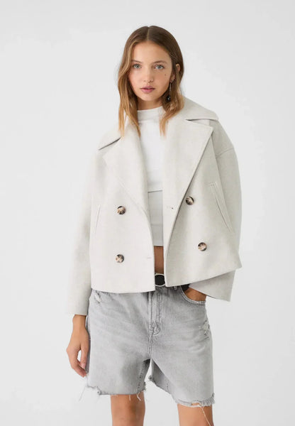 Women's Cropped Double-Breasted Jacket | Belluvyn
