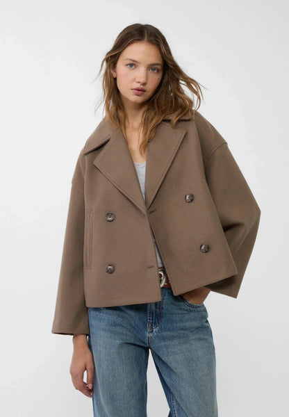 Women's Cropped Double-Breasted Jacket | Belluvyn