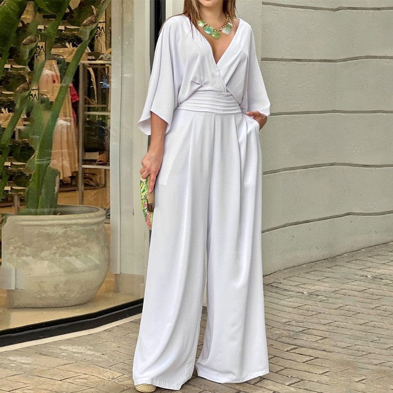 Women's Three-Quarter Sleeve Jumpsuit | Belluvyn