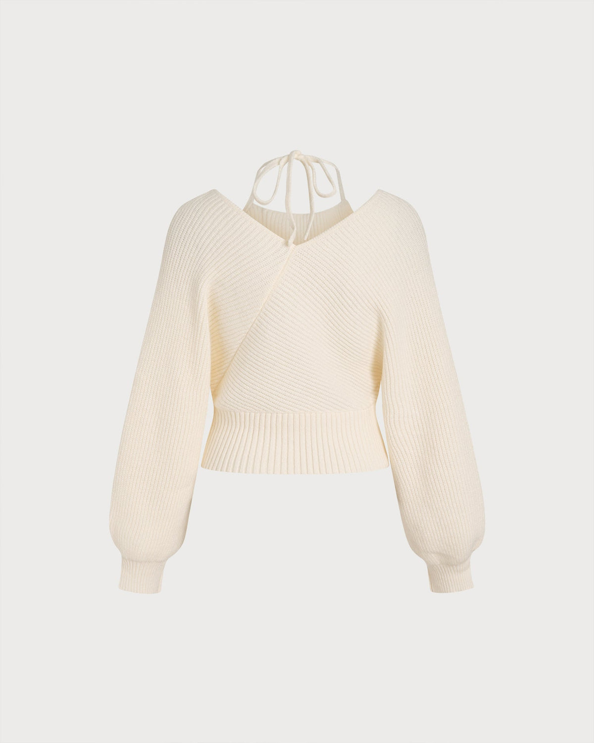 Women's Halter Lantern Sleeve Sweater | Belluvyn