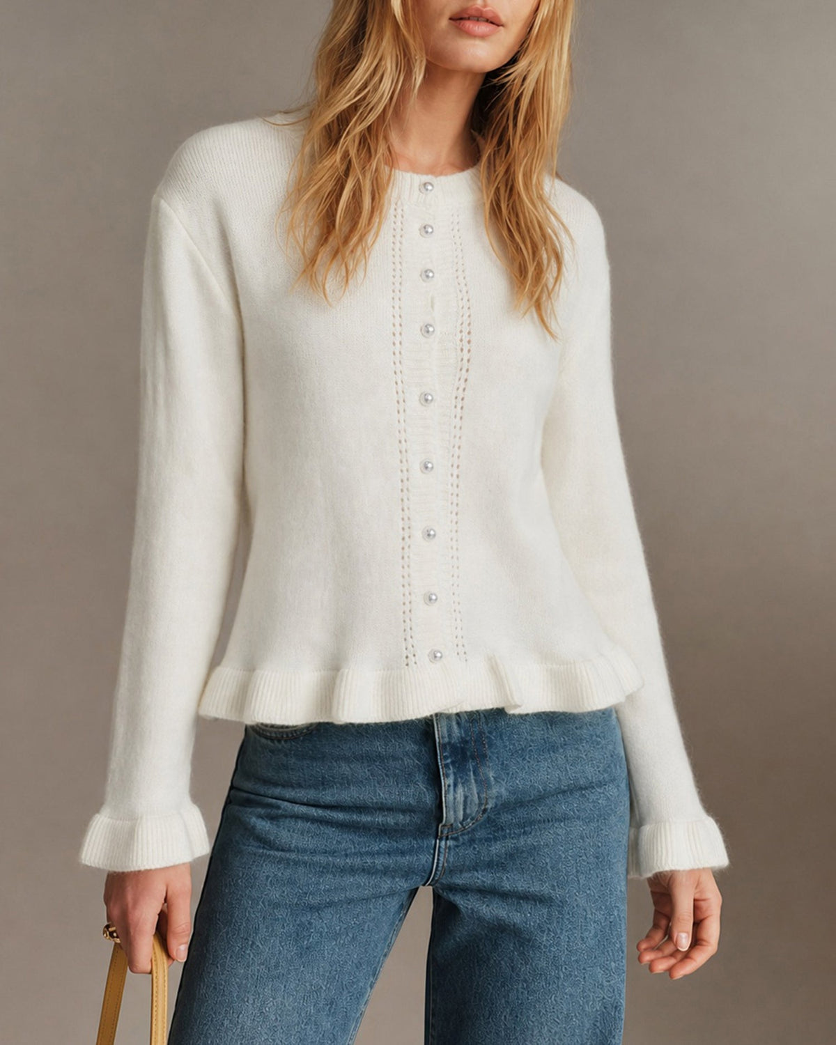 Women's Single Structured Breasted Knit Cardigan | Belluvyn