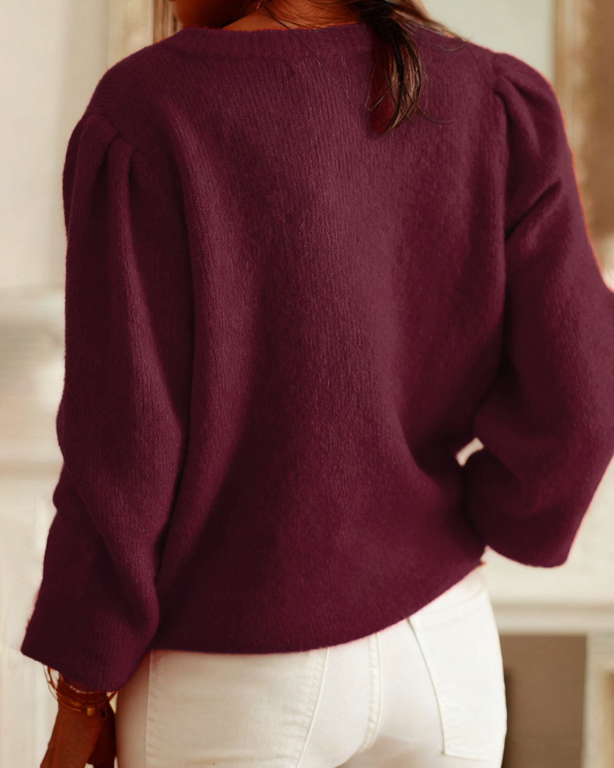 Women's Round Neck Knit Cardigan | Belluvyn