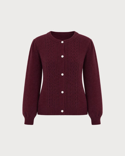 Women's Round Neck Knit Cardigan | Belluvyn