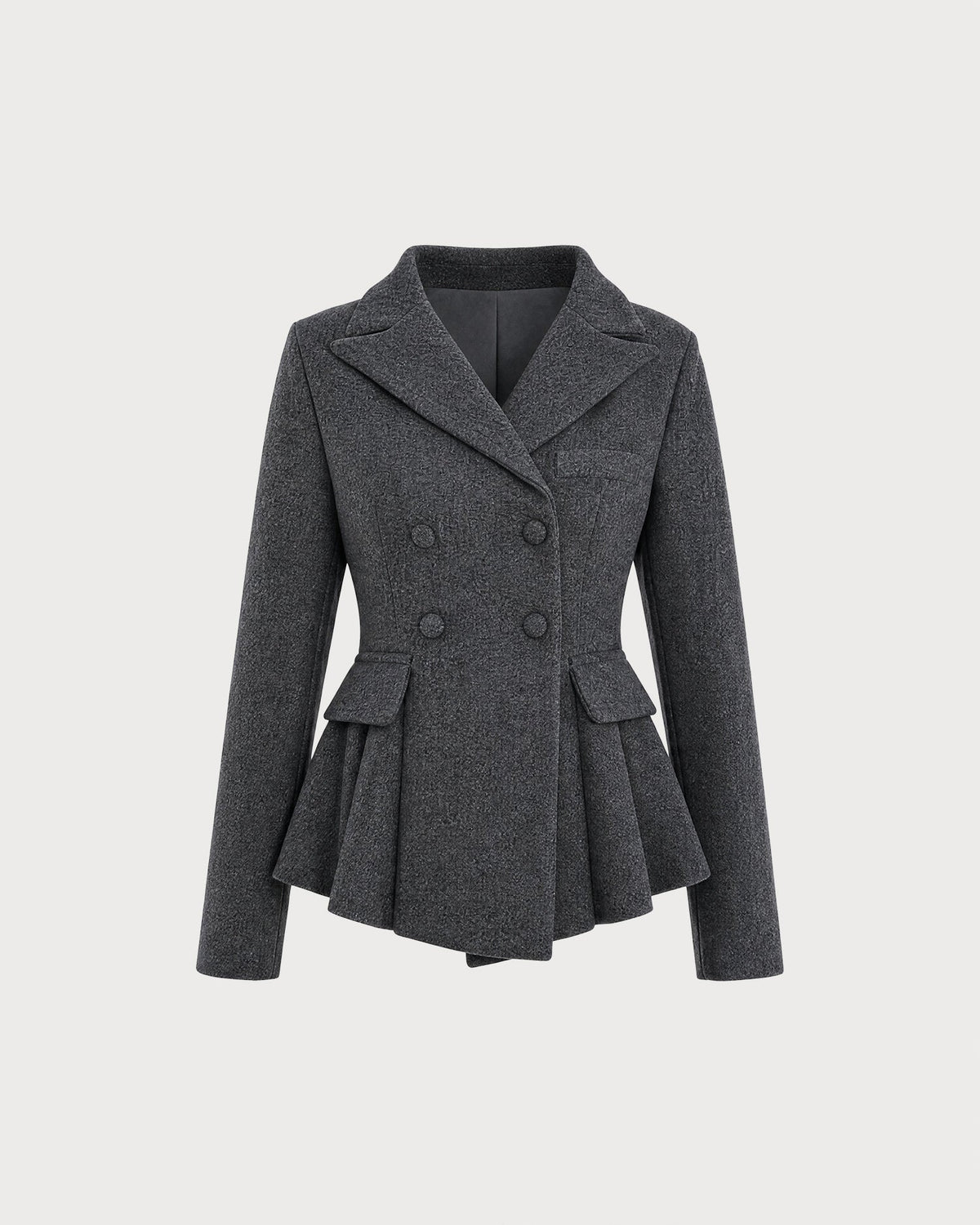 Women's Double Breasted Gray Blazer | Belluvyn