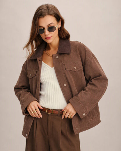 Women's Zipper Button Jacket | Belluvyn