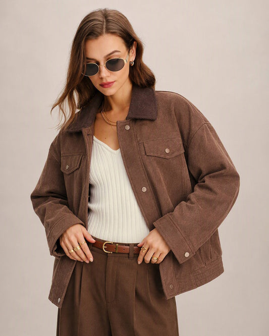 Women's Zipper Button Jacket | Belluvyn
