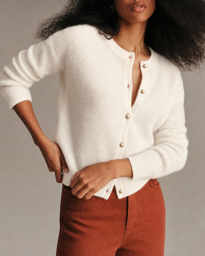 Women's Round Neck Button Knit Cardigan | Belluvyn