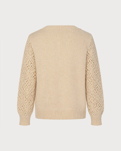 Women's Textured Cut Out Knit Sweater | Belluvyn