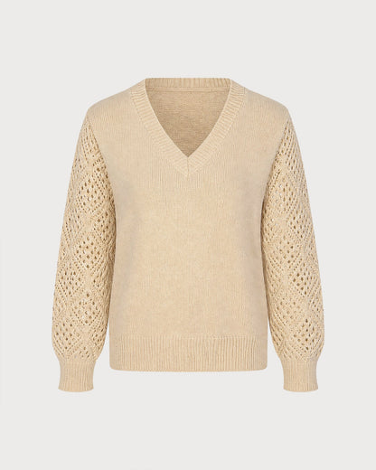 Women's Textured Cut Out Knit Sweater | Belluvyn