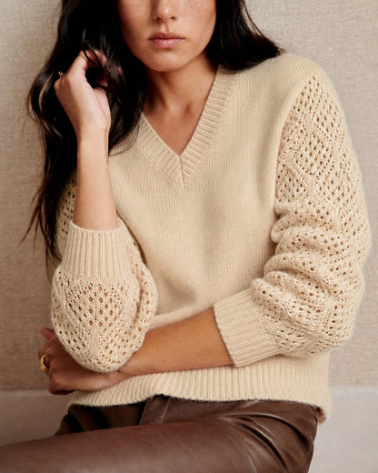 Women's Textured Cut Out Knit Sweater | Belluvyn