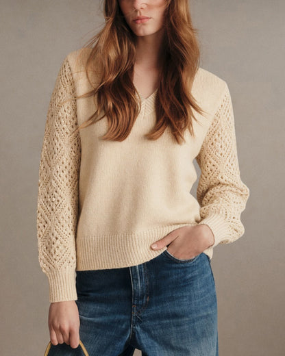 Women's Textured Cut Out Knit Sweater | Belluvyn