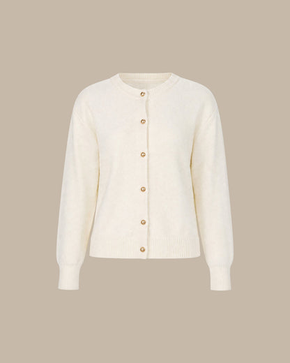 Women's Round Neck Button Knit Cardigan | Belluvyn