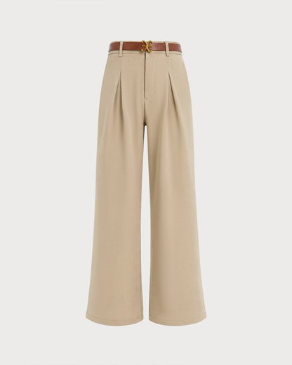 Women's Straight Leg Pants with Belt | Belluvyn