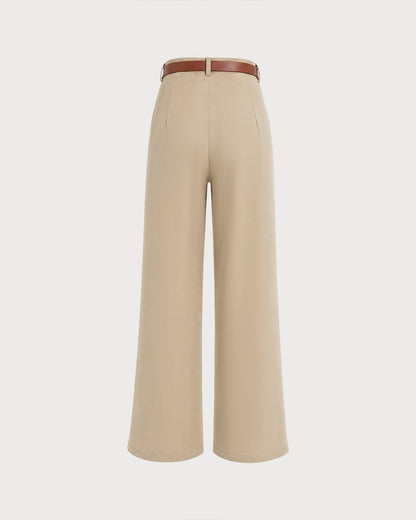 Women's Straight Leg Pants with Belt | Belluvyn
