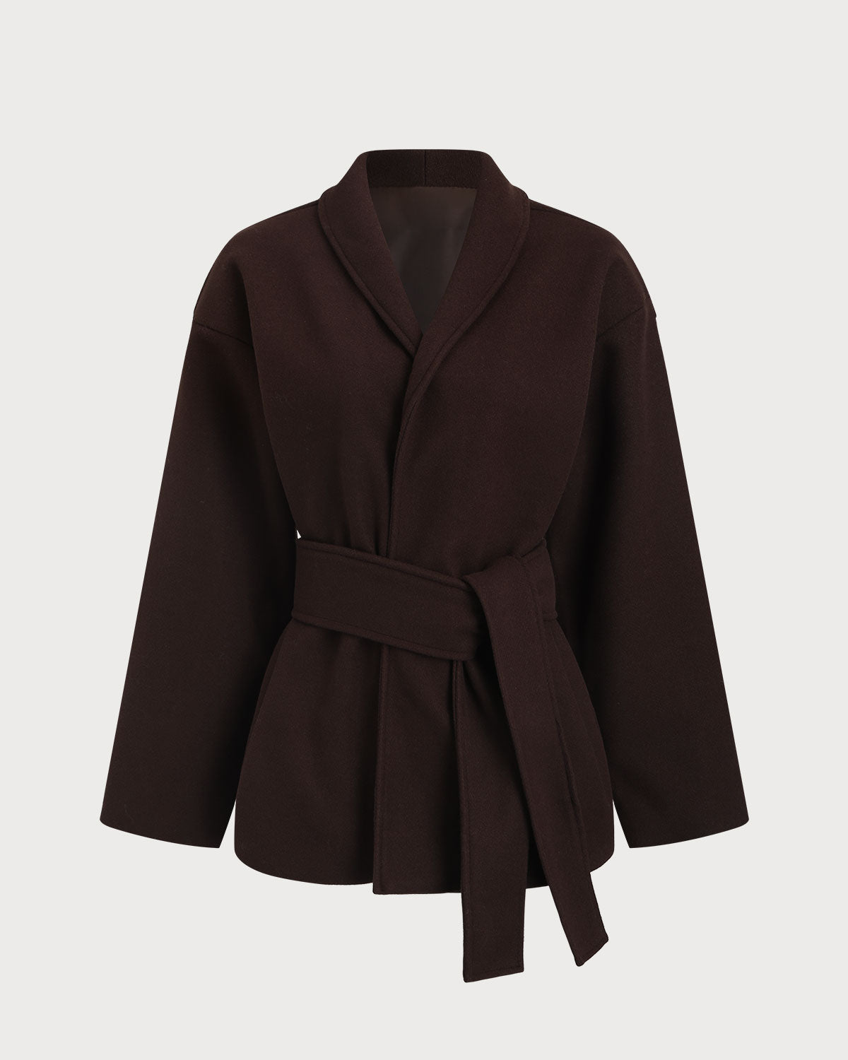 Women's Belted Shawl Collar Coat | Belluvyn