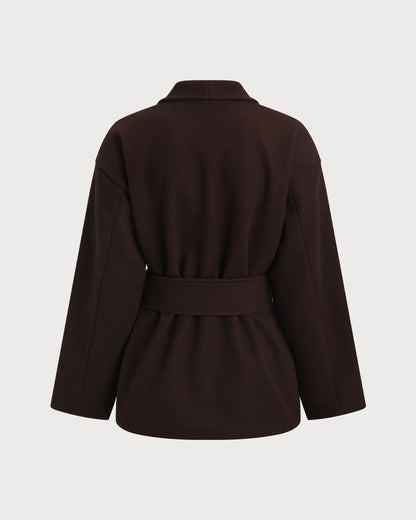 Women's Belted Shawl Collar Coat | Belluvyn